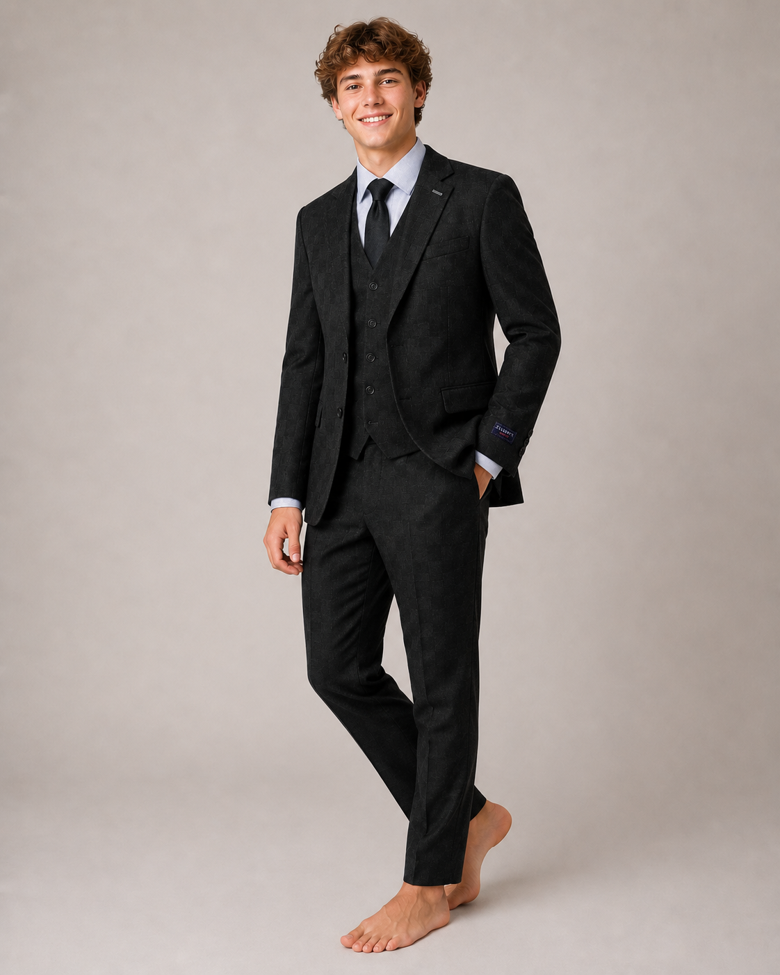 Traje para niño 4 pza Zilerys Gris 232456 Talla 16 Años
