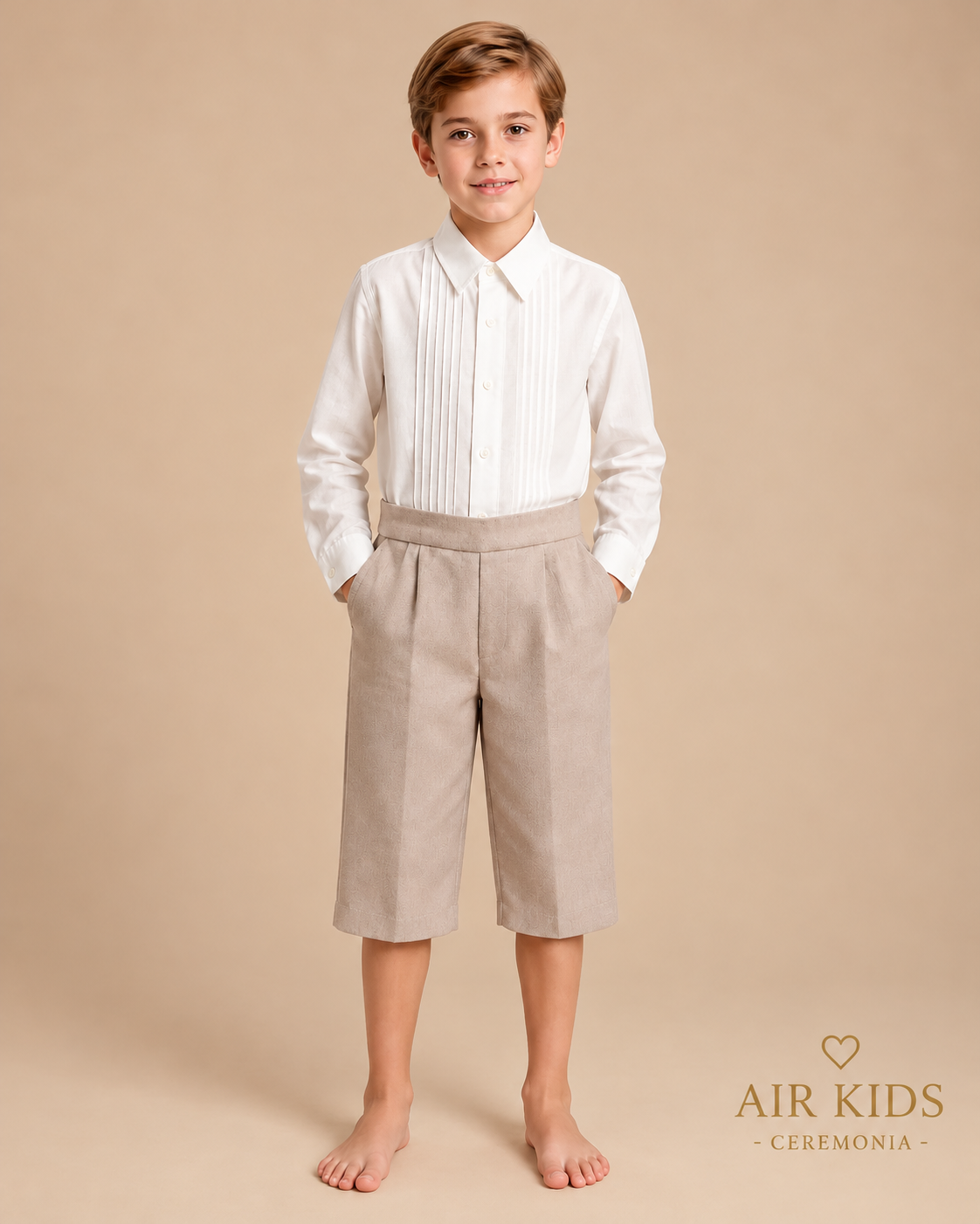 Traje de niño de lino dos piezas 26-208