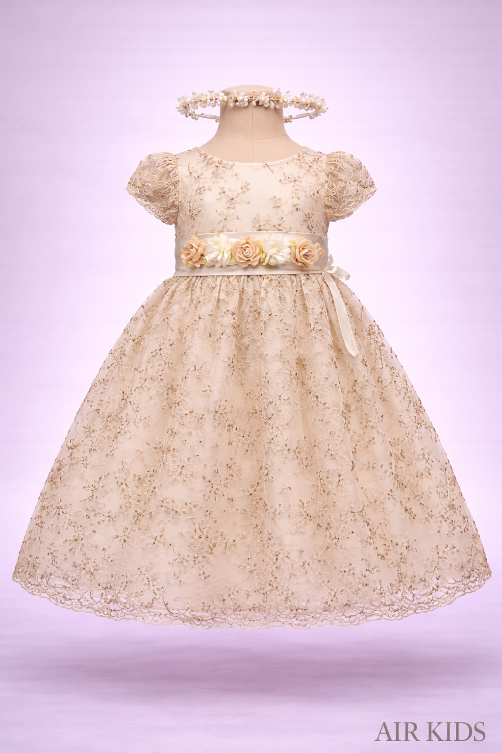Vestido con Corona de Fiesta para Niña 23-514 Talla 4 Años