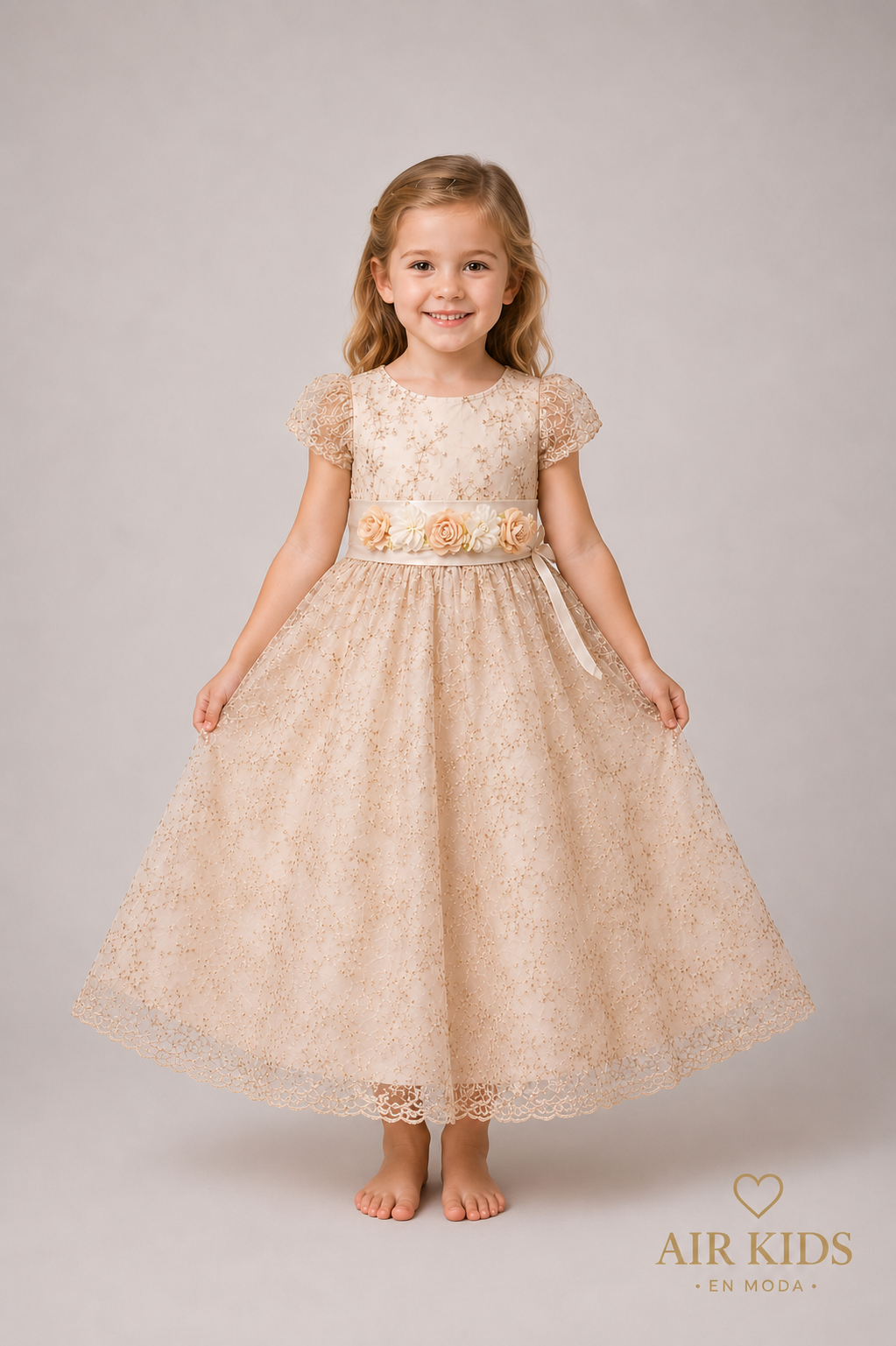 Vestido con Corona de Fiesta para Niña 23-514 Talla 4 Años