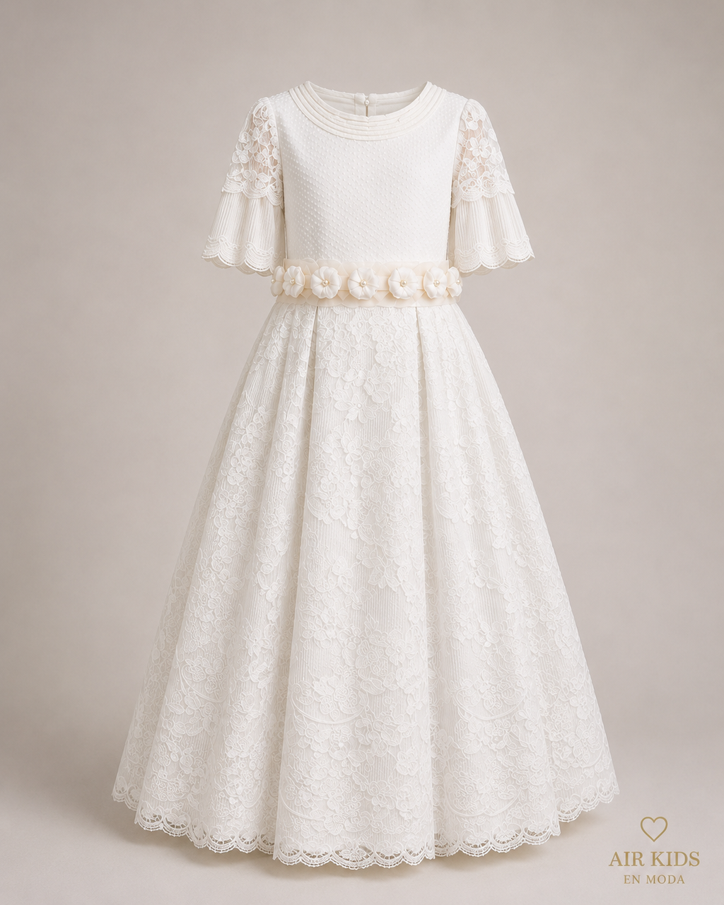 Vestido con tocado para Primera Comunión para Niña 19-909 Talla 14 años