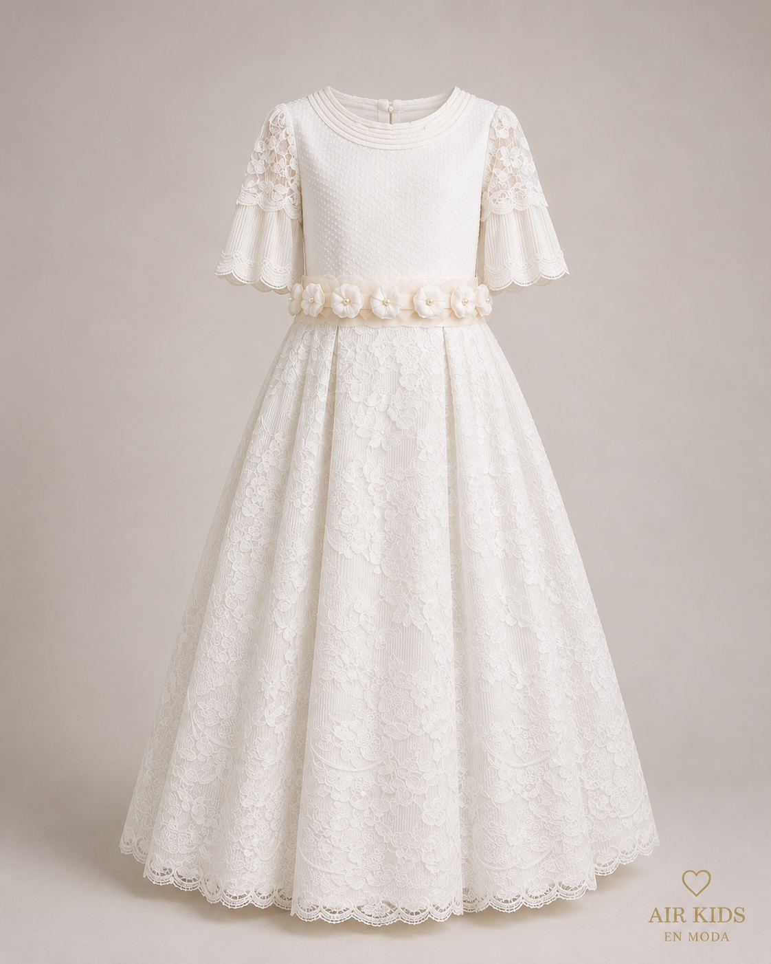 Vestido con tocado para Primera Comunión para Niña 19-909 Talla 14 años