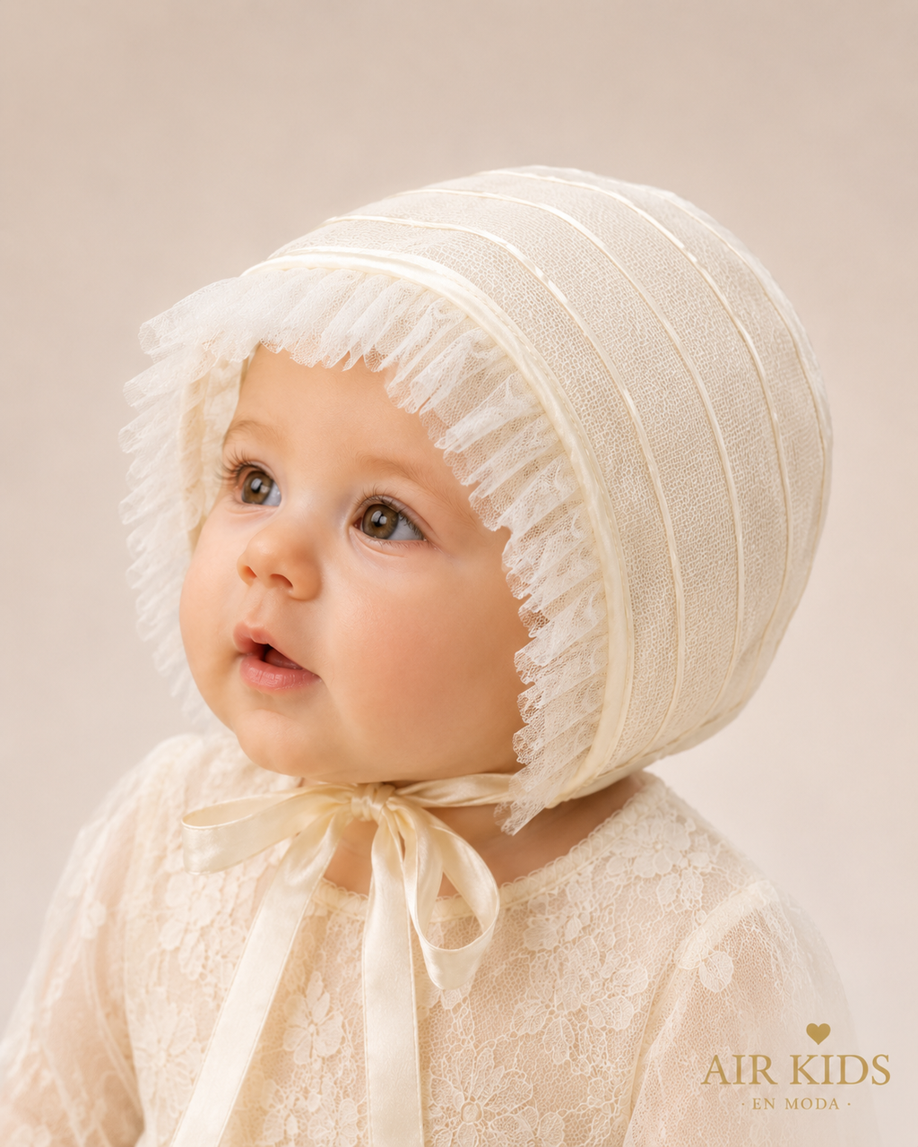 Gorro de Niña para Bautizo 00197 Talla 24 Meses