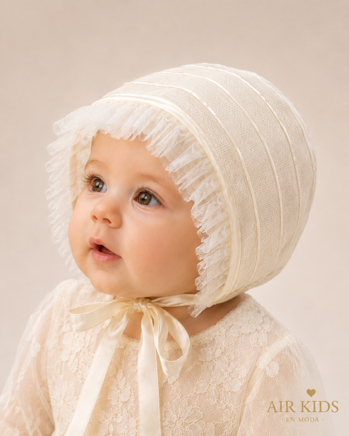 Gorro de Niña para Bautizo 00197 Talla 24 Meses