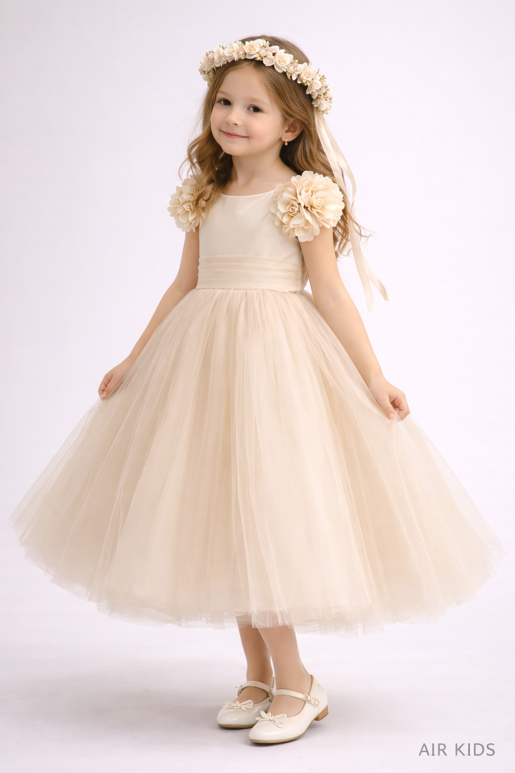 Vestido con Corona de Fiesta para Niña
