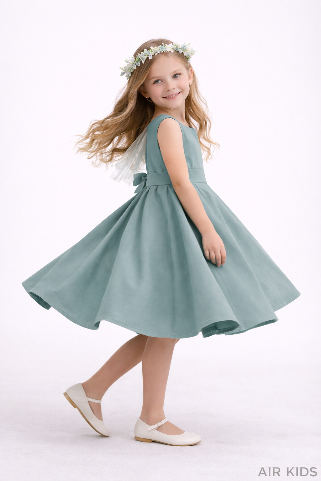 Vestido con Corona de Fiesta para Niñas 24-514
