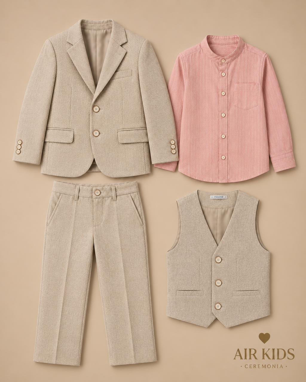 Traje de 4pza para Niño Mayoral 3417-54 Talla 2, 4 y 10 Años
