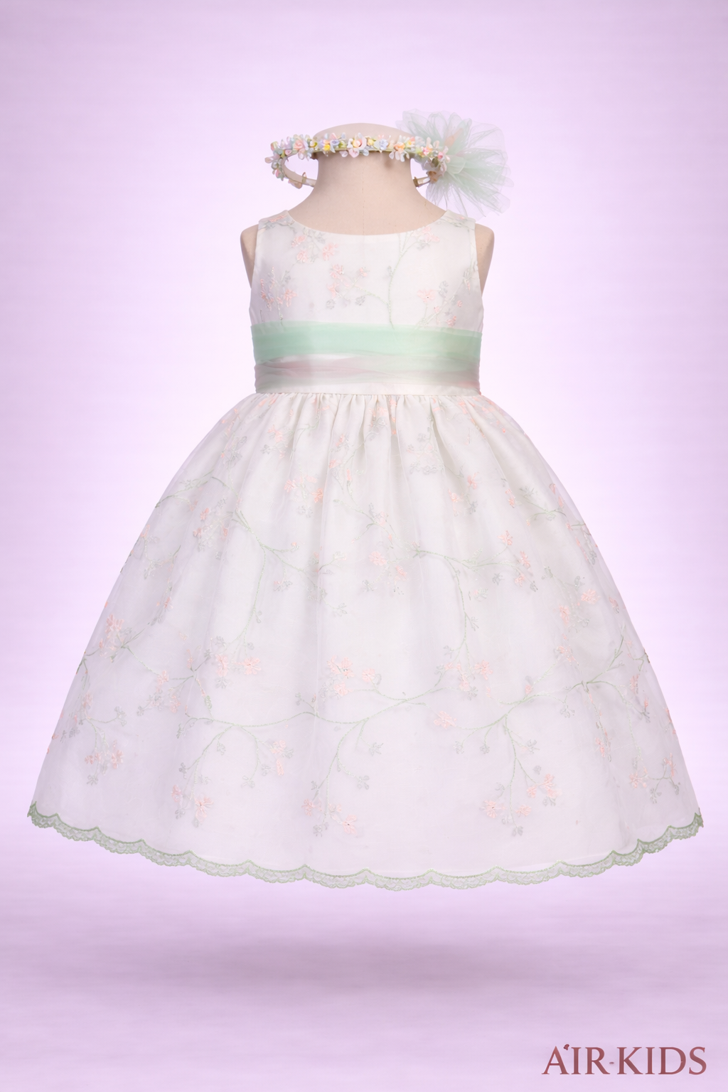 Vestido con Corona de Fiesta para Niña 24-030