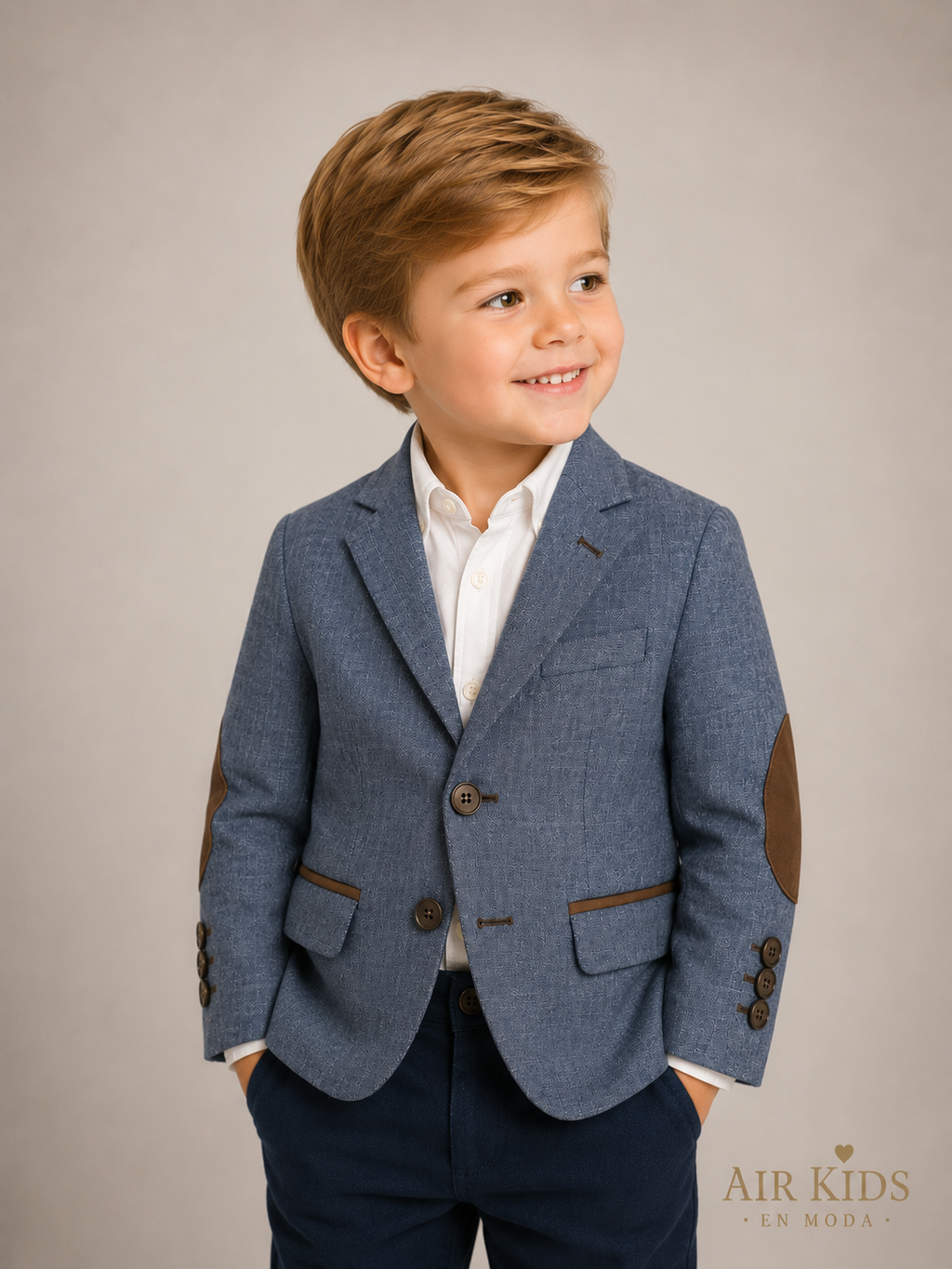 Saco para niño Zilerys azul rallado 212011 Talla 4 Años