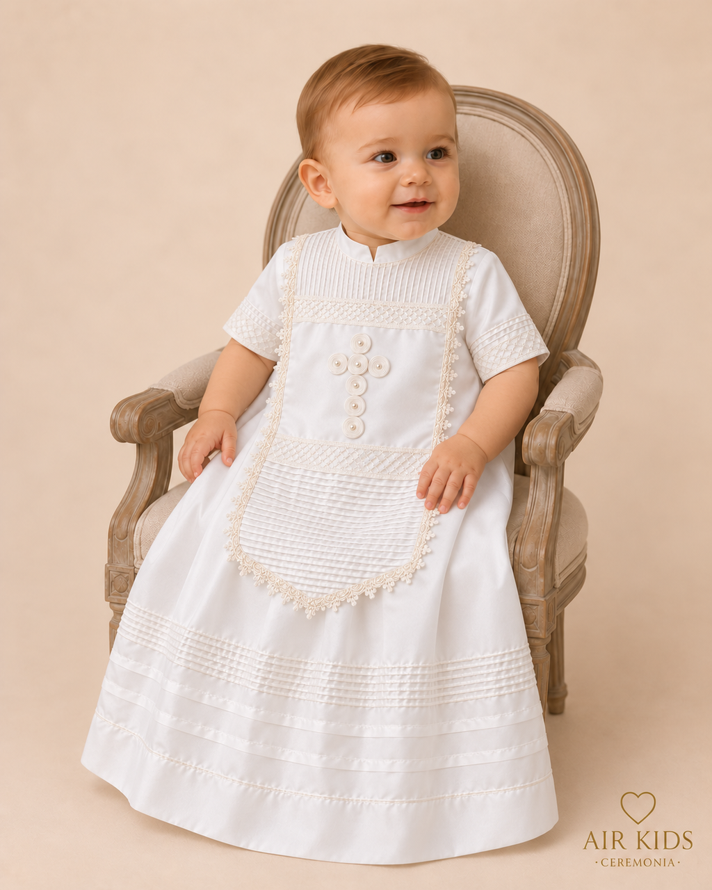 Ropon desmontable para Bautizo de Niño Didi 7565-24