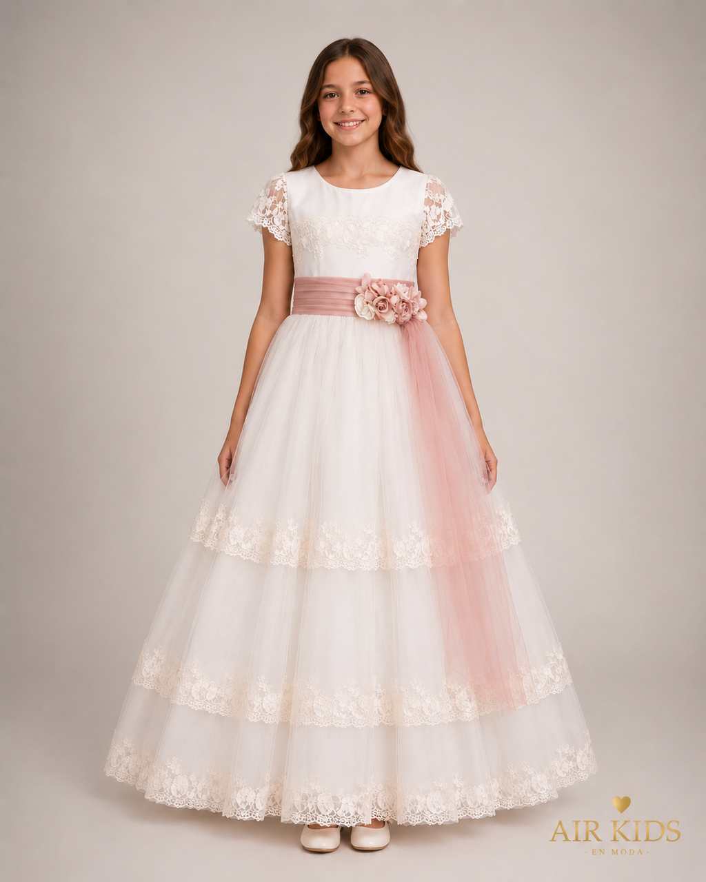 Vestido con corona de Primera Comunión 23-411