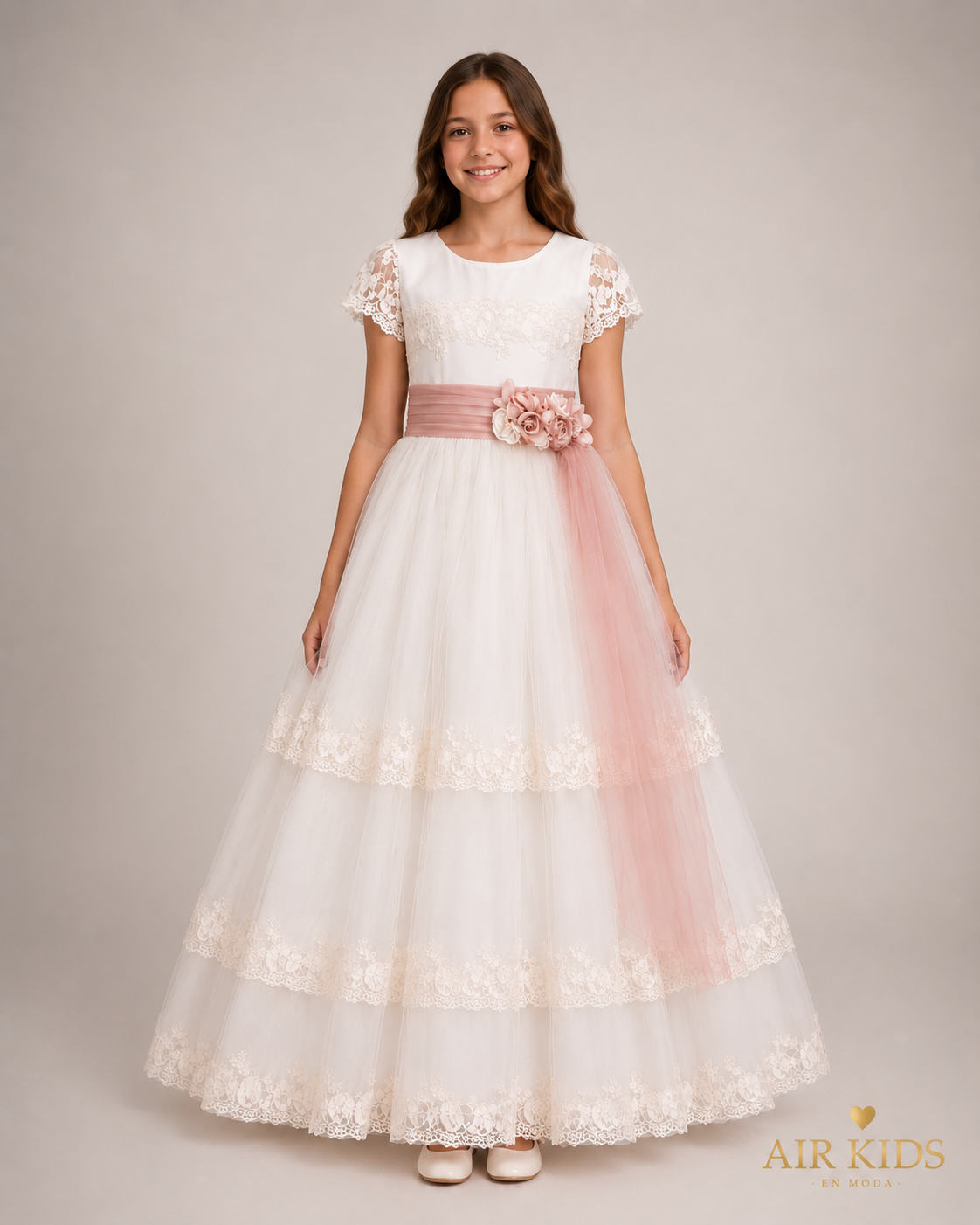 Vestido con corona de Primera Comunión 23-411