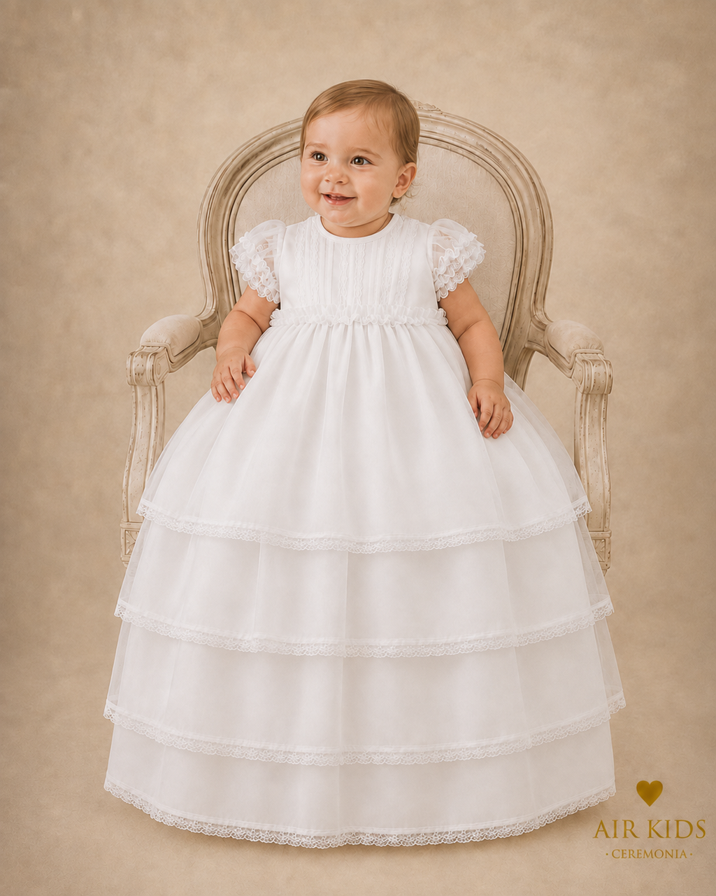 Ropon desmontable de Bautizo para Niña 18-465 Talla 18 Meses