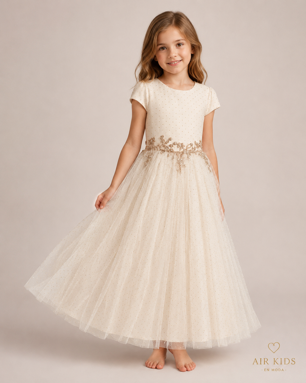 Vestido con Corona de Fiesta para Niña 24-503