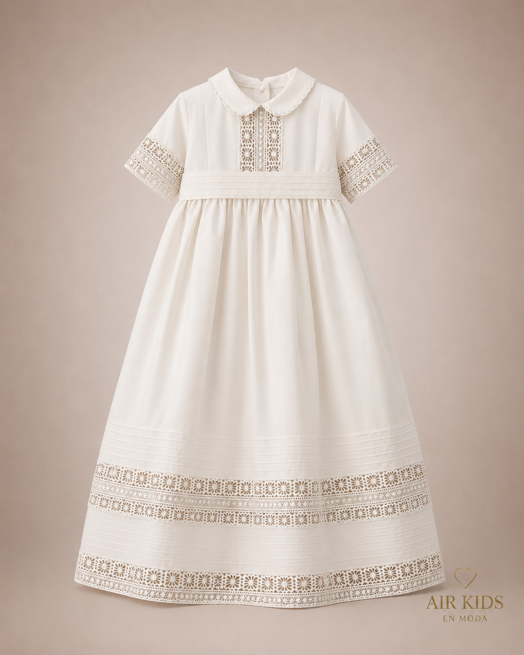 Ropon desmontable para Bautizo de Niño 23-967 Talla 18 Meses