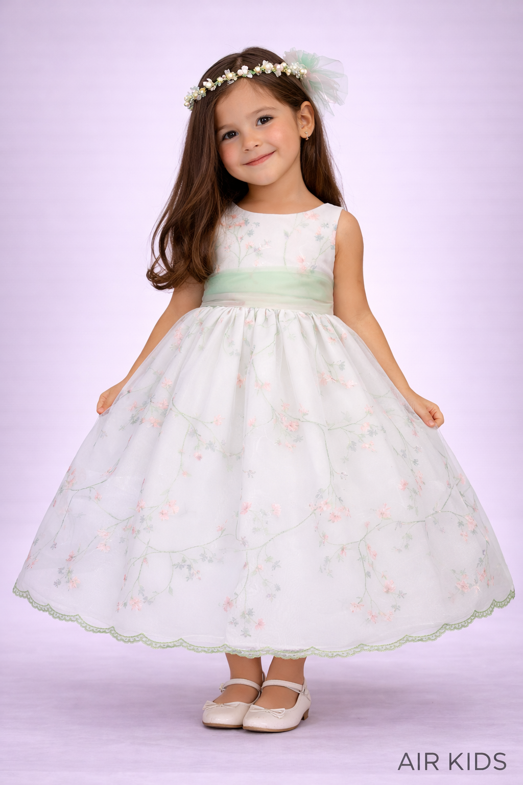 Vestido con Corona de Fiesta para Niña 24-030