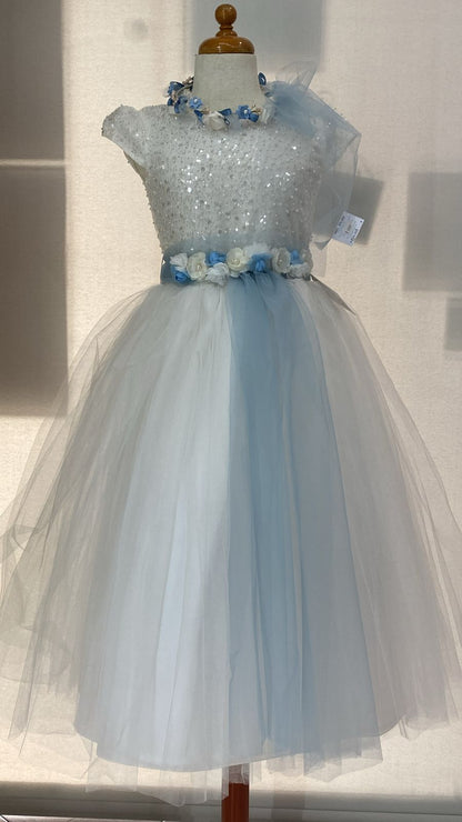 Vestido con Corona de Ceremonia para Niña 24-001 Talla 4 Años