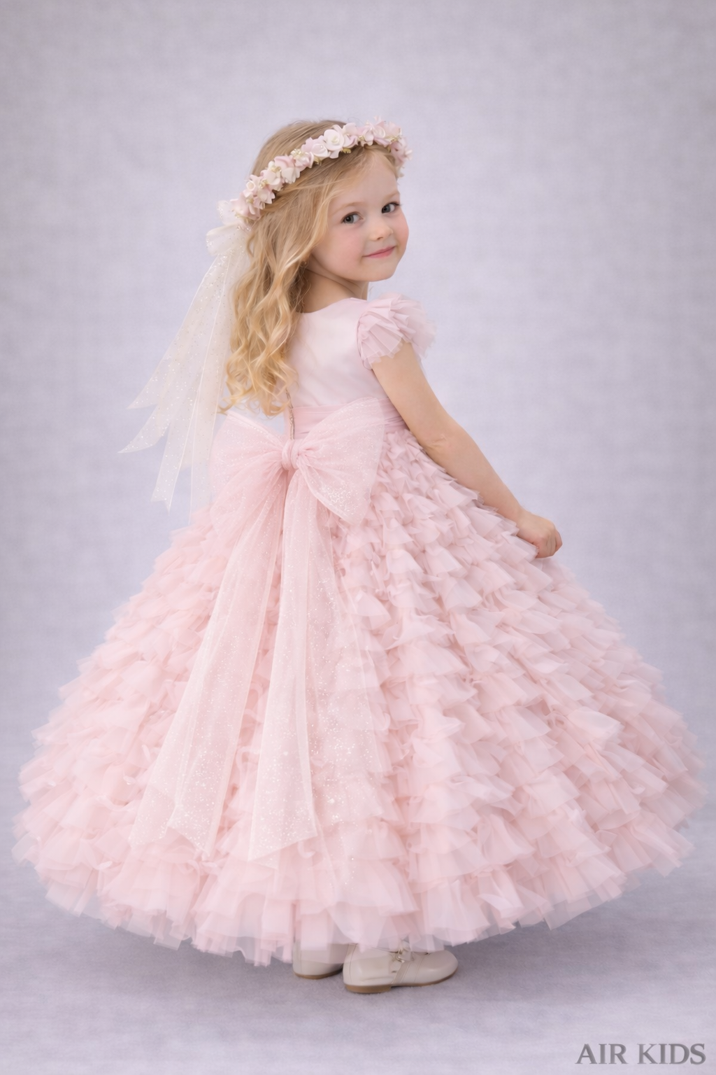 Vestido con Corona de Ceremonia para Niña 23-533 Talla 4 Años