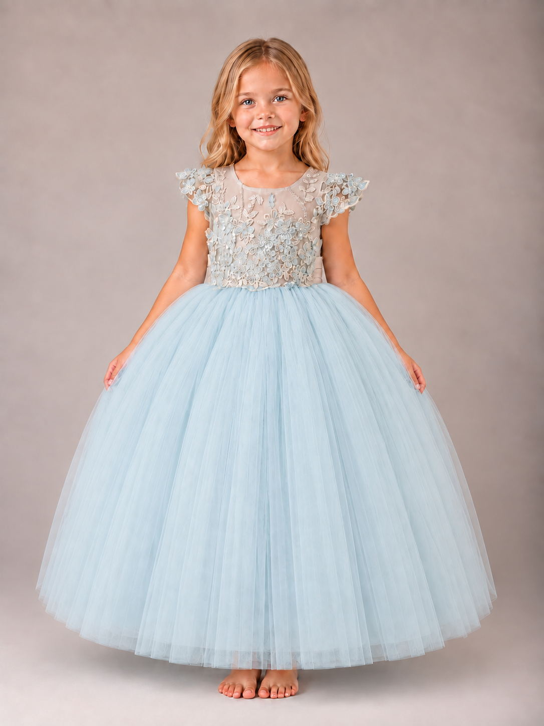 Vestido con Corona de Fiesta para Niña 23-008
