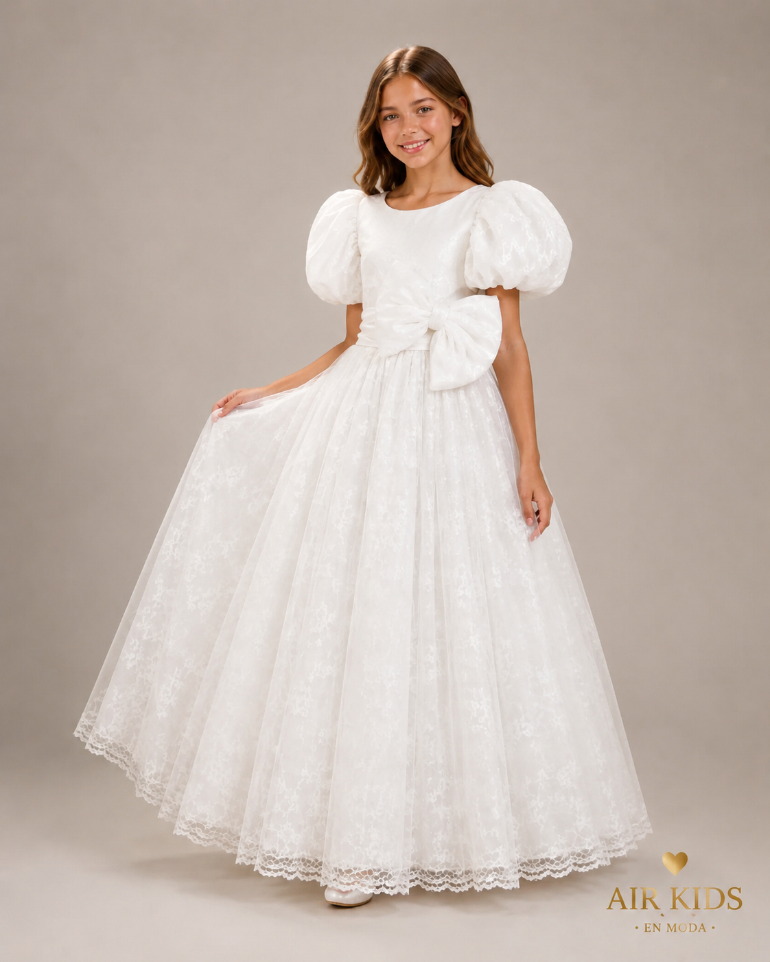VESTIDO PRIMERA COMUNION CON CORONA  26-407-12 AÑOS