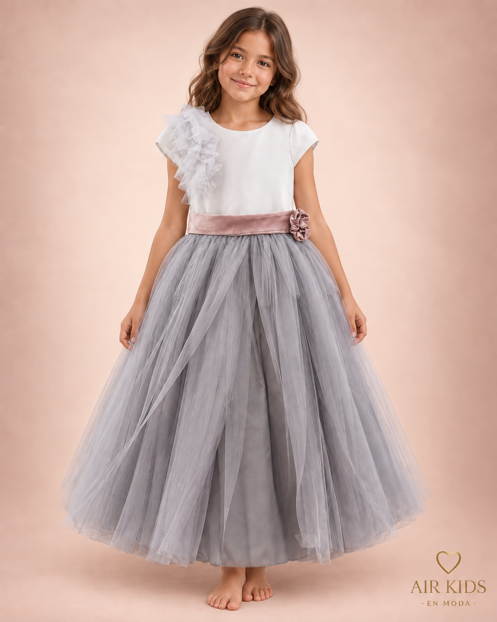 Vestido con Corona de Fiesta para Niña 24-519