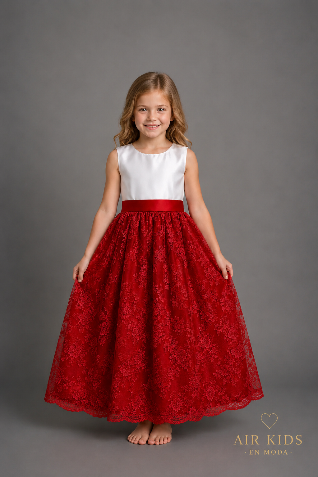 Vestido con Corona de Fiesta para Niña 16-041 Talla 6 Años
