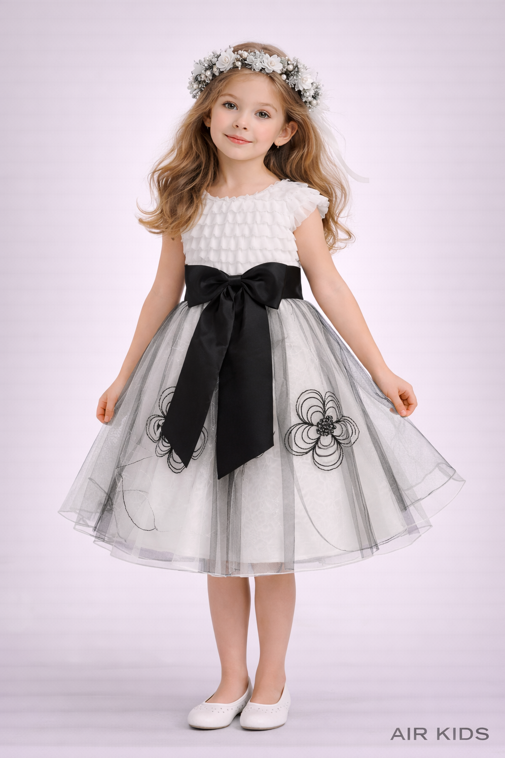 Vestido con Corona de Fiesta para Niña 19-505 Talla 6 Años
