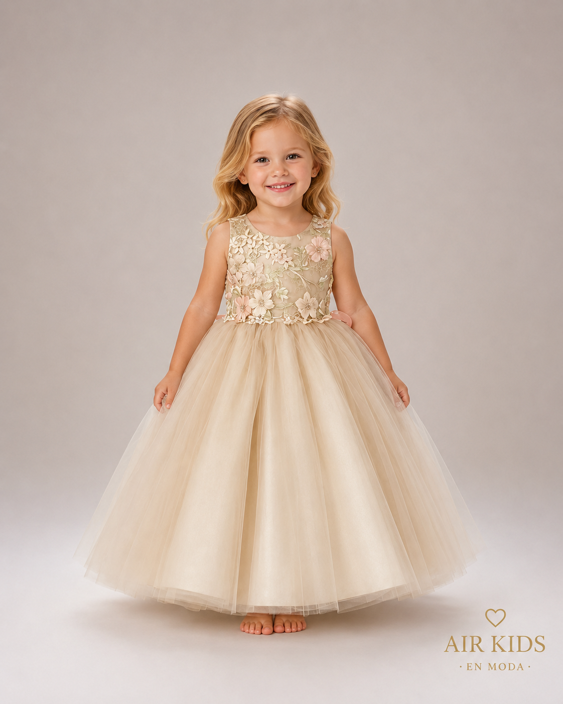 VESTIDO PRESENTACION FALDA CIRCULAR PETO BORDADO 26-013-3AÑOS