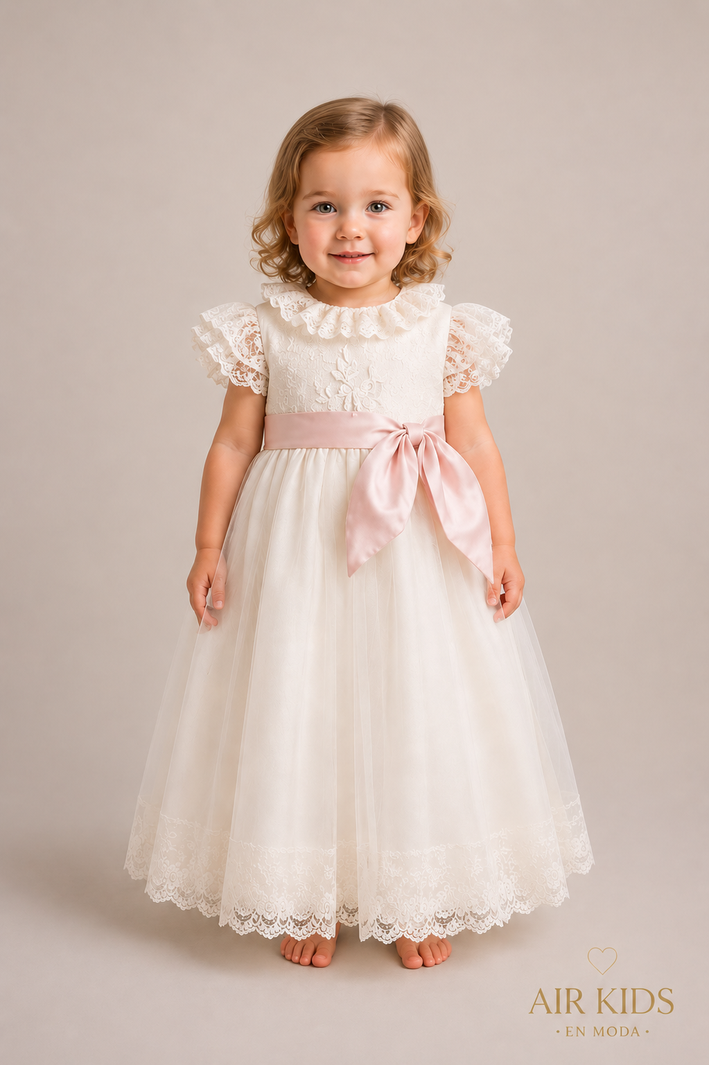Vestido de Bautizo para Niña 22-701 Talla 2 Años