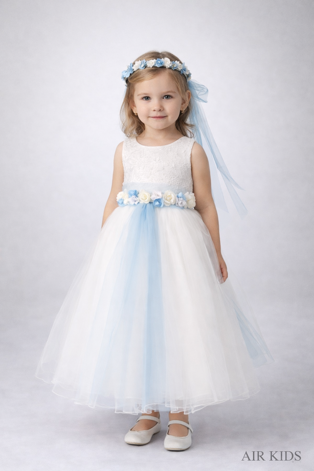 Vestido con Corona de Ceremonia para Niña 24-001