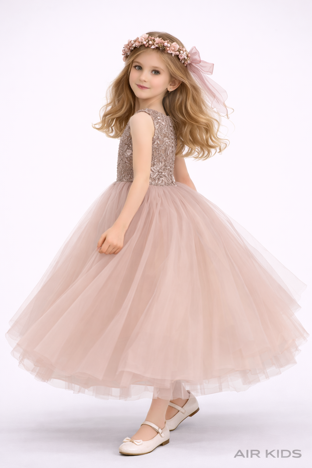 Vestido con Corona de Fiesta para Niña 23-025 Talla 6 Años