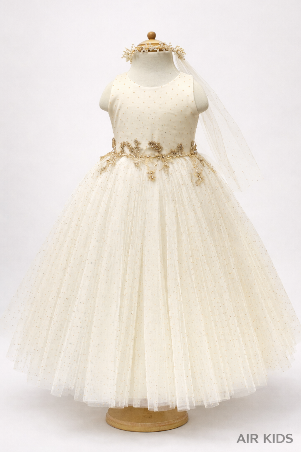 Vestido con Corona de Fiesta para Niña