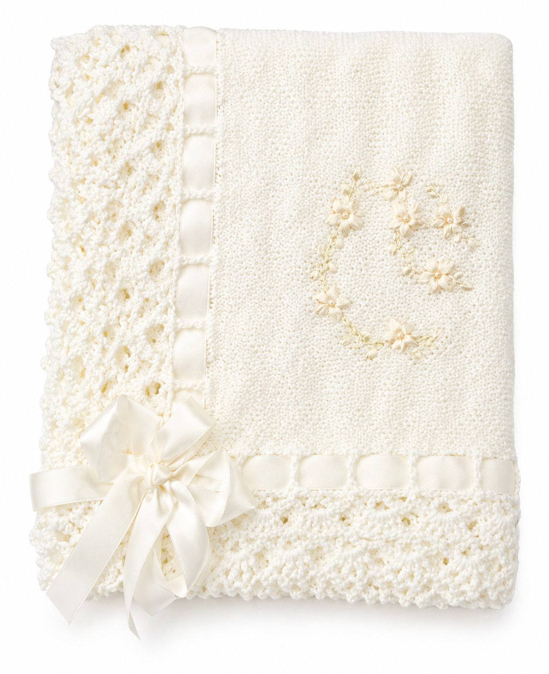 Sarape Tejido para Bautizo para niña 0057