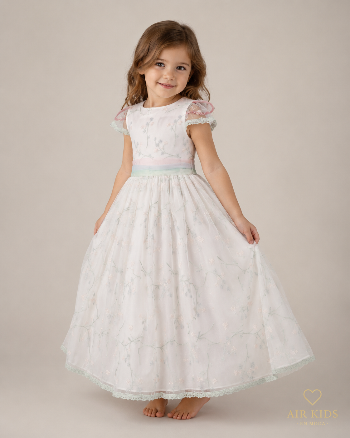 Vestido con Corona de Fiesta para Niña 24-030