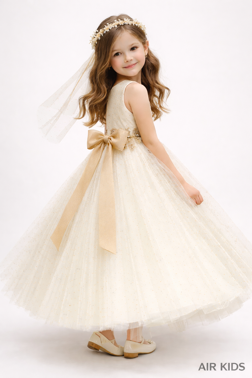 Vestido con Corona de Fiesta para Niña
