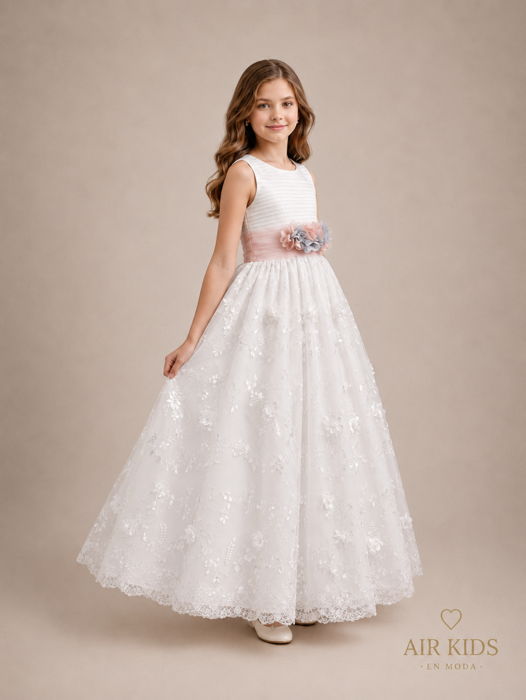 Vestido de Primera Comunion para Niña 23-414 Talla 10 Años