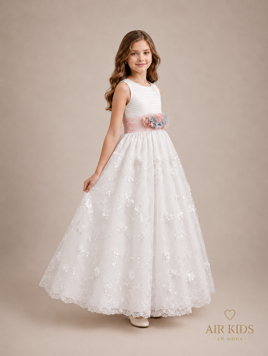 Vestido de Primera Comunion para Niña 23-414 Talla 10 Años