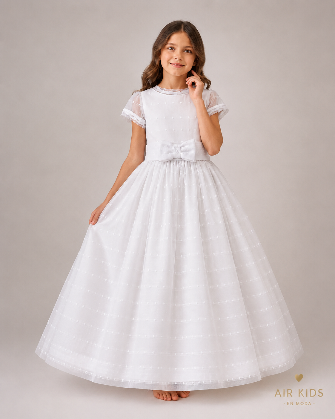 Vestido con Corona de Primera Comunión 11-469 Talla 8 Años