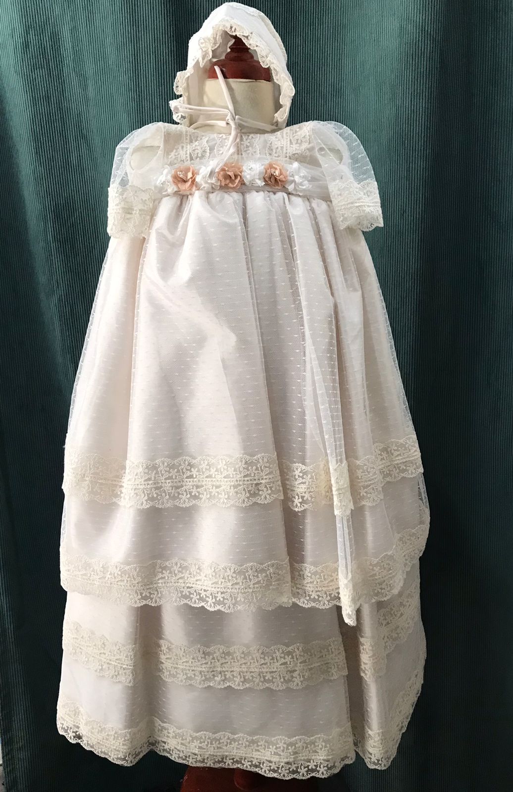 Ropón de Bautizo para Niña 24-971 Talla 12 Meses