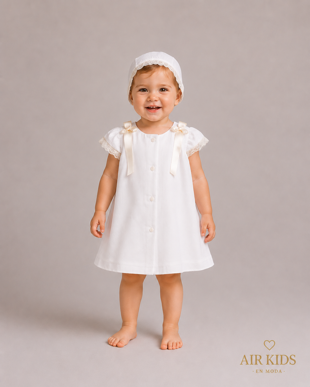 Bata de lino para Niña 293 Talla 24 Meses