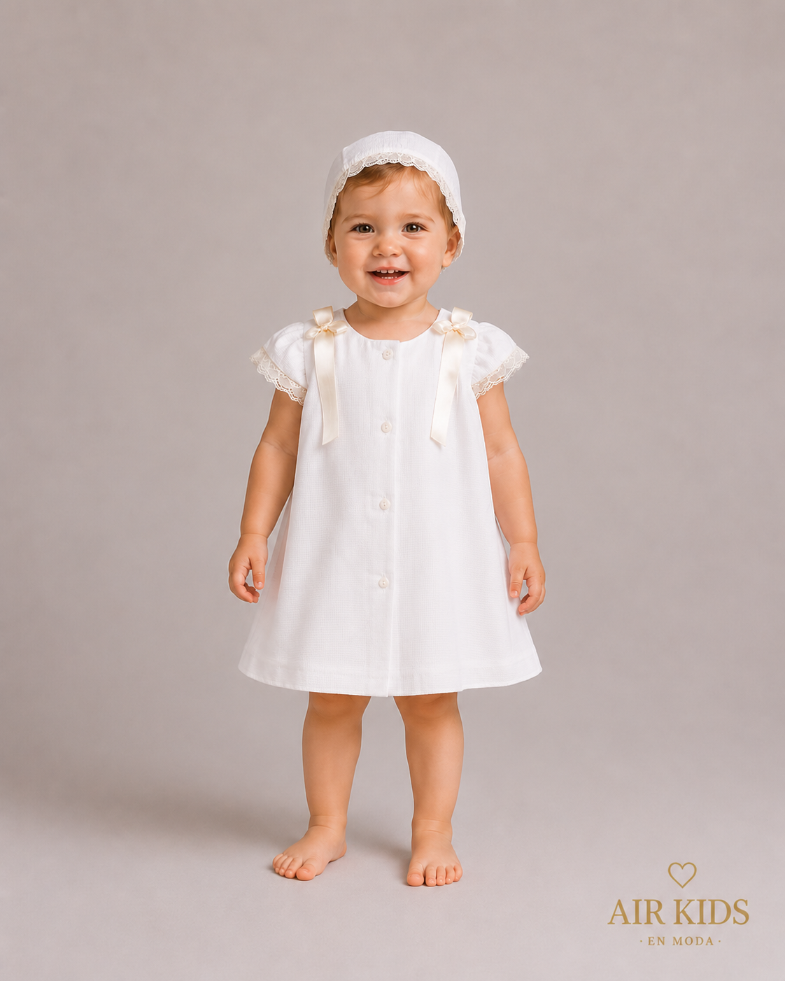 Bata de lino para Niña 293 Talla 24 Meses