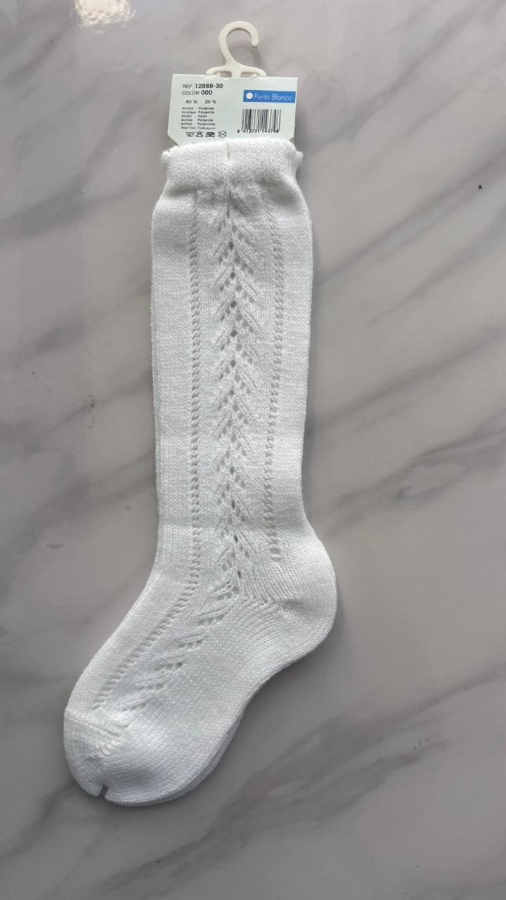 Calceta Unisex Punto Blanco 12869-30 Talla 2 años