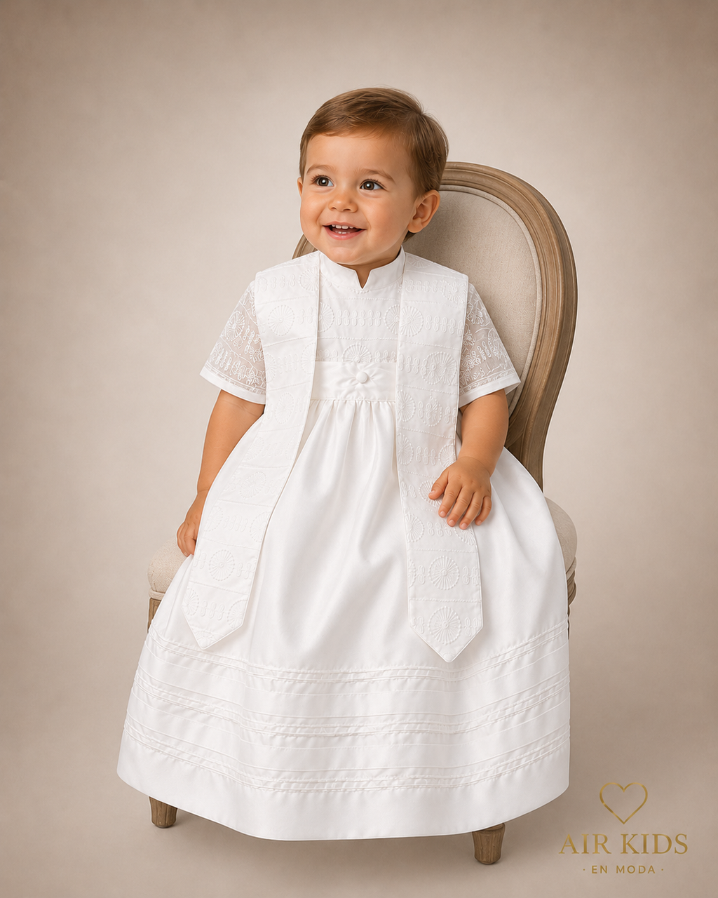 Ropon desmontable para Bautizo de Niño Didi 6402-24