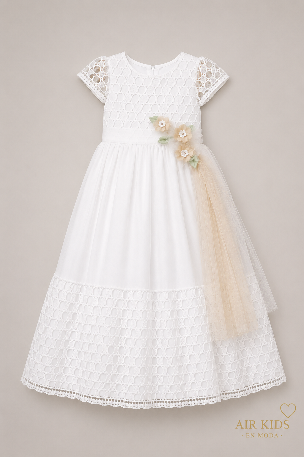 Vestido con Corona de Ceremonia para Niña 23-016