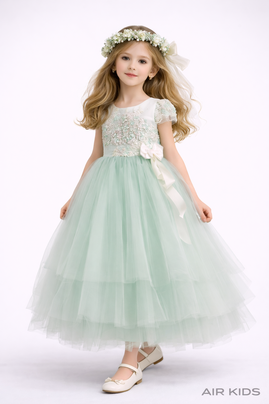 Vestido con Corona de Fiesta para Niña 22-503 Talla 6 Años