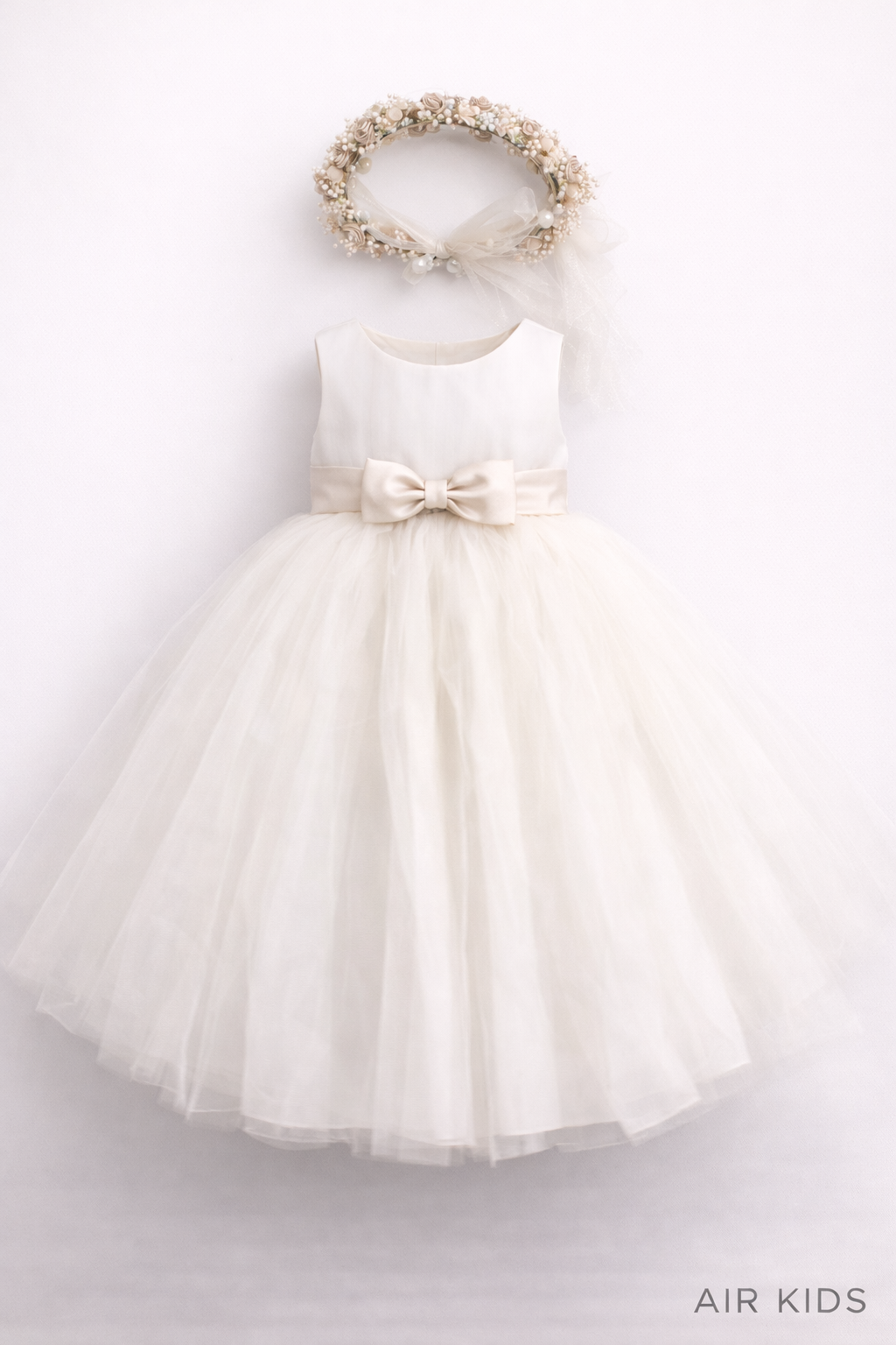 Vestido con Corona de Fiesta para Niña 23-007
