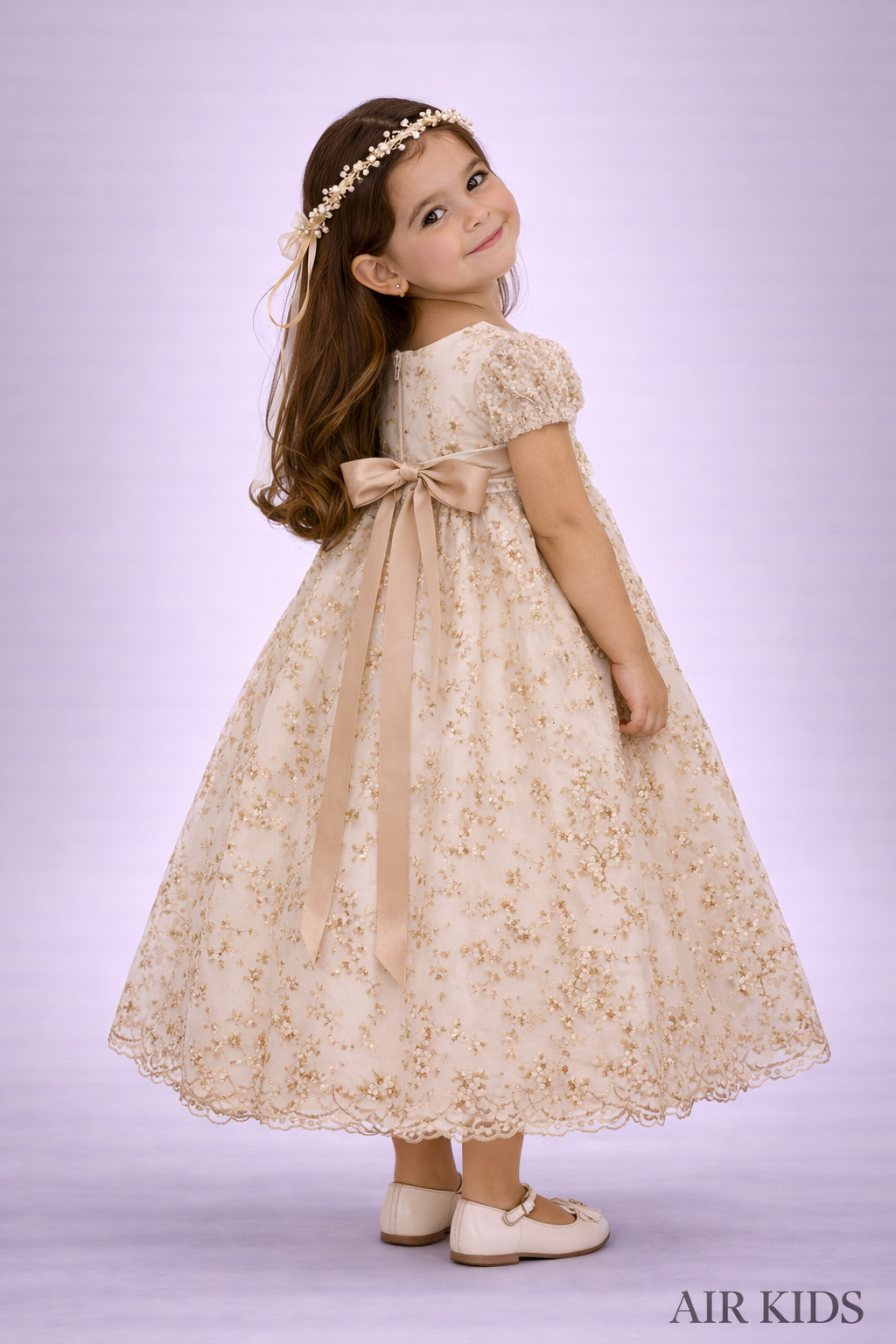 Vestido con Corona de Fiesta para Niña 23-514 Talla 4 Años