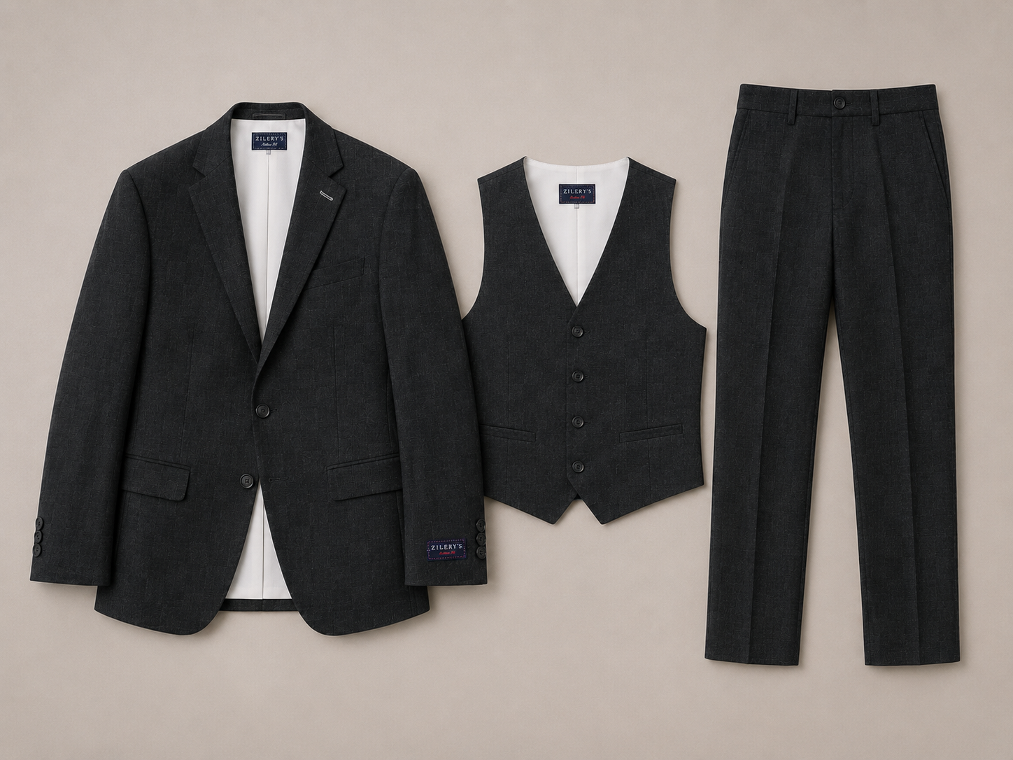 Traje para niño 4 pza Zilerys Gris 232456 Talla 16 Años