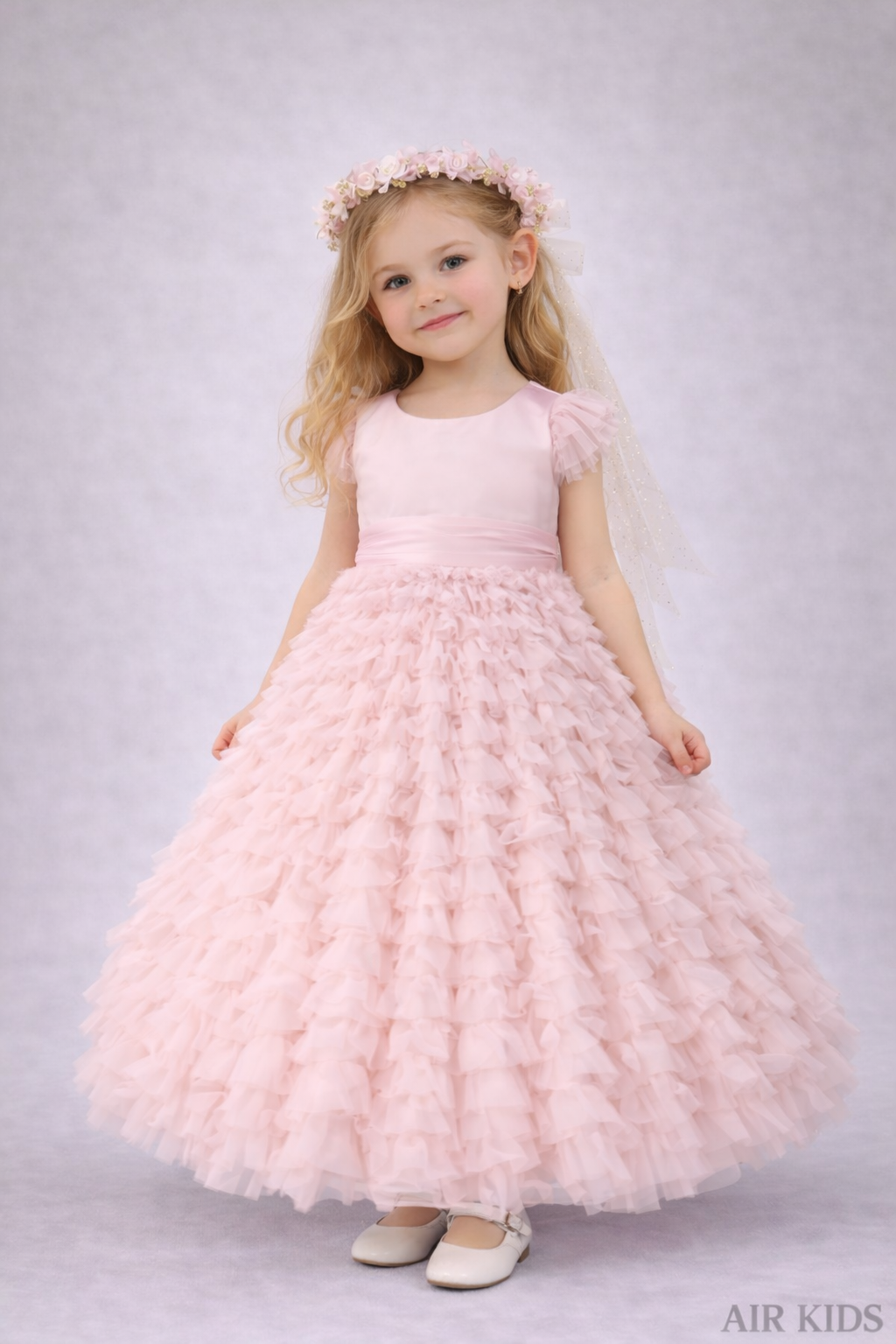 Vestido con Corona de Ceremonia para Niña 23-533 Talla 4 Años