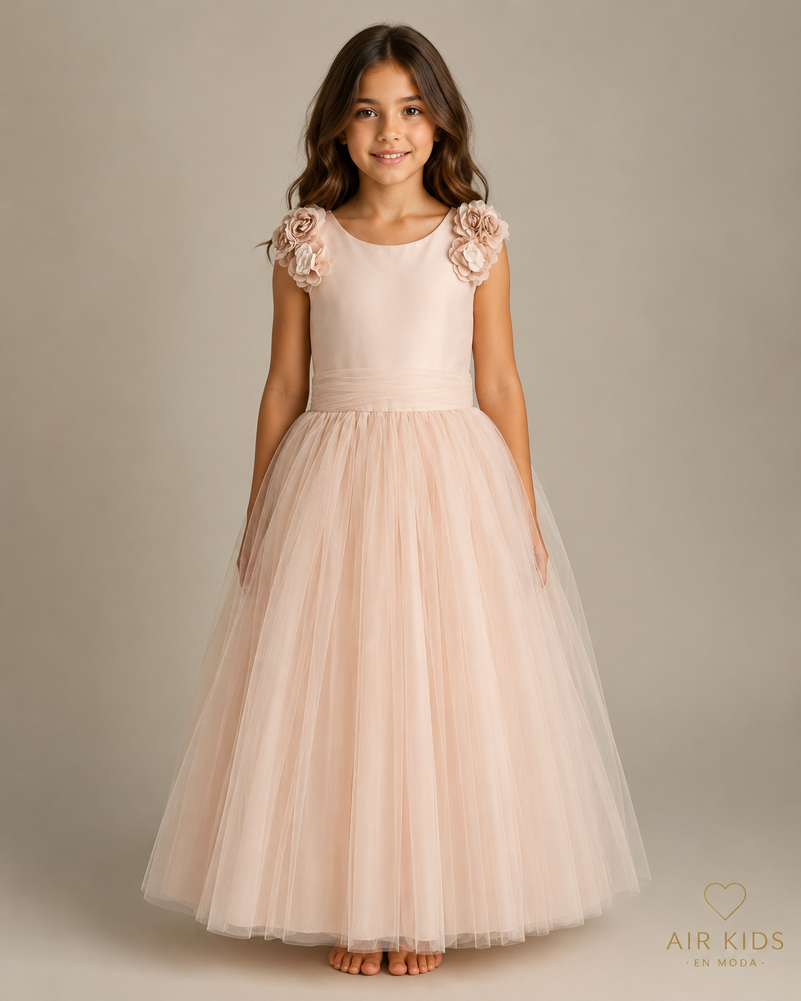 Vestido con Corona de Fiesta para Niña 24-505
